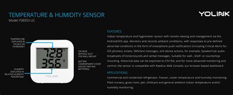 Yolink Smart Wireless Temperature Humidity Sensor Wide Temp Range