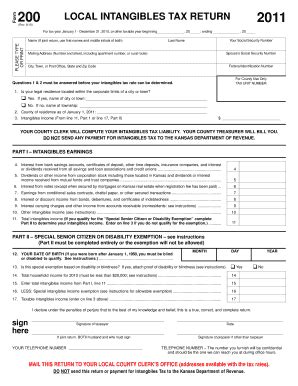 Fillable Online Ksrevenue Kansas Local Intangibles Tax Return Form