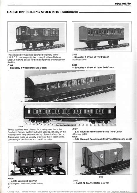 1987 Tenmille Catalog No 4 Sodor Scratchbuilding