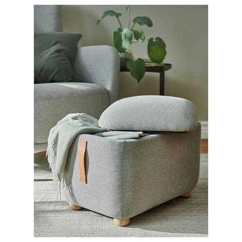 Oskarshamn Ottoman With Storage Tibbleby Beige Gray Ikea