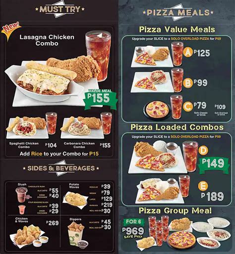 Menu at Greenwich restaurant, Manila, 5F 168 Shopping Mall