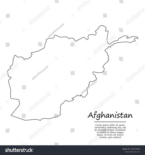 Simple Outline Map Afghanistan Vector Silhouette Stock Vector (Royalty ...