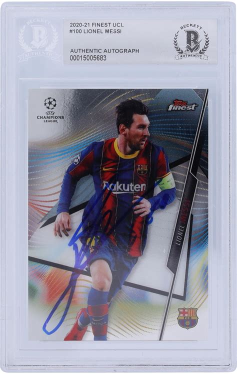 Lionel Messi Barcelona Autographed Topps Finest Ucl Bas