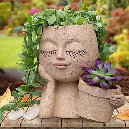 Amazon ALICESGARDEN Face Planters Pots Head Planters For Outdoor