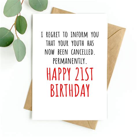 21st Birthday Card Funny 21st Birthday Card for Daughter Son - Etsy