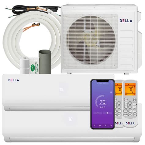 Buy Della 27k Btu Odu 2 Dual Zone 12000 18000 Btu Wifi Mini Split Ac Heat Pump Work With Alexa