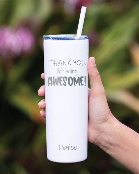 Thank You For Being Awesome Tumbler Personalized Thank You Etsy