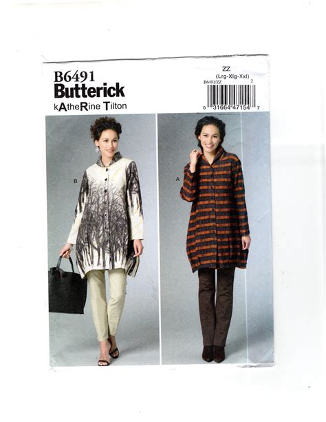 Sewing Pattern For Women Misses Loose Fitting Shirt Butterick B6491