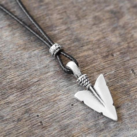 Arrowhead Necklace For Boyfriend Silver Spear Necklace For Etsy Mens Silver Necklace Mens