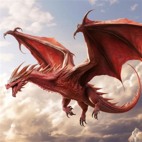 Premium Photo Crimson Wings Of Liberty The Majestic Red Wyvern Dragon