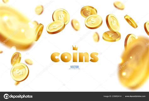 Realistic Gold Coins Explosion Isolated White Background Stock Vector