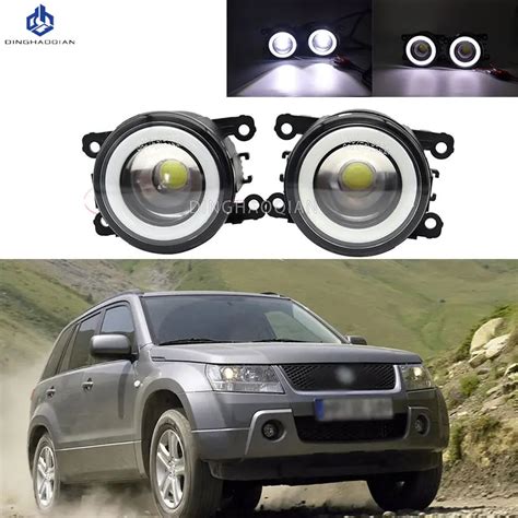 Pieces Car Fog Light Led Angel Eye Drl Daytime Running Lamp H V