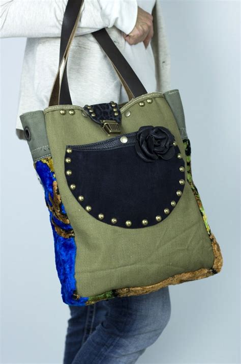 CANVAS TOTE BAG Handmade With Upcycled Canvas And