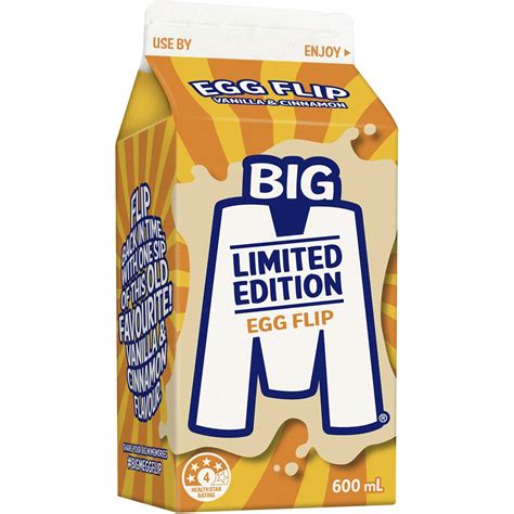 Big M Limited Edition Egg Flip Milk 600ml Woolworths