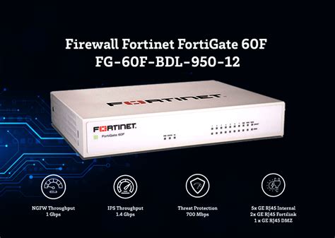 Firewall Fortinet FortiGate 60F FG 60F BDL 950 12 Thiết bị tường lửa