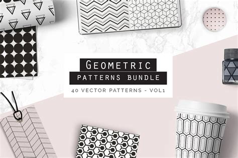 Seamless Geometric Patterns Bundle Vol 1 Design Cuts