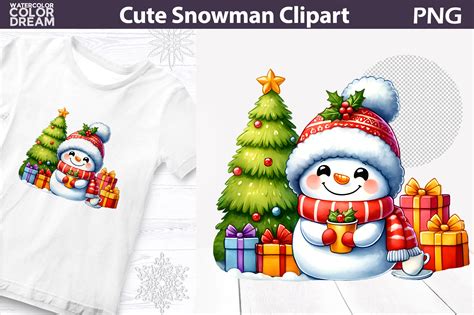 Cute Snowman Clipart Graphic by WatercolorColorDream · Creative Fabrica