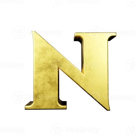 Gold Text Effect Letter N 3d Render 16317107 Png