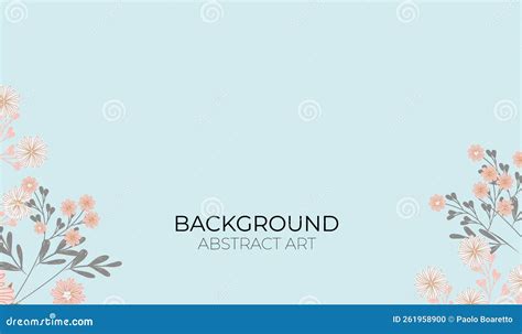 Floral Background on Blue Green, Vector Stock Illustration ...