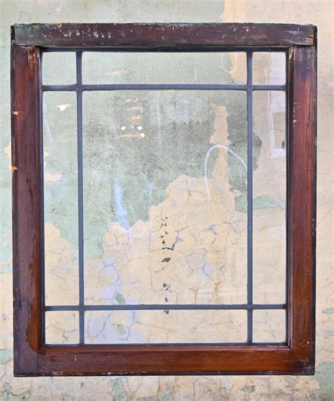 simple leaded glass windows in quantity 13 total — ARCHITECTURAL ANTIQUES