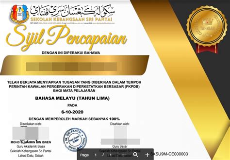 Contoh Sijil Penyertaan Kursus Online Template Sijil Penghargaan