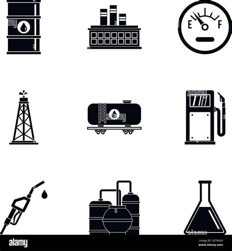 Petroleum Icons Set Simple Style Stock Vector Image And Art Alamy