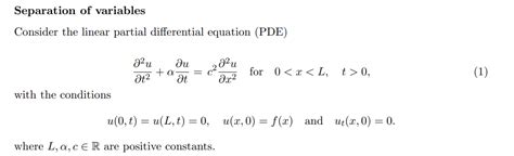 Solved Separation Of Variables Consider The Linear Partial Chegg