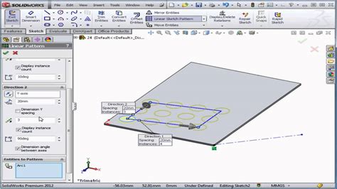 Solidworks Tutorial Lesson Linear Sketch Pattern Youtube