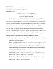 Milestone One Essay Docx Marion Dubose Snhu Mba Leading People