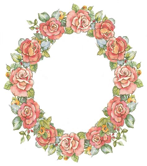 Free Digital Oval Yellow Rose Flower Frame In Vintage Design Ovaler