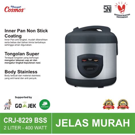 Jual Magic Rice Cooker 3in1 Cosmos 2 Liter CRJ8229BSS Black