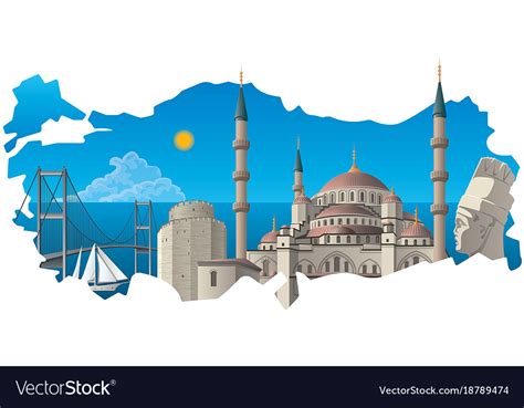 Famous Turkish Landmarks Royalty Free Vector Image