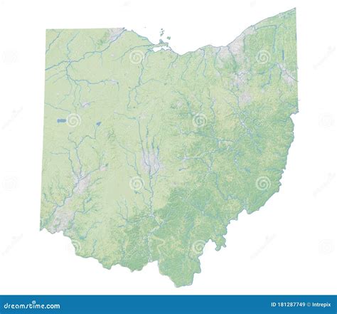 High Resolution Topographic Map of Ohio Stock Illustration ...