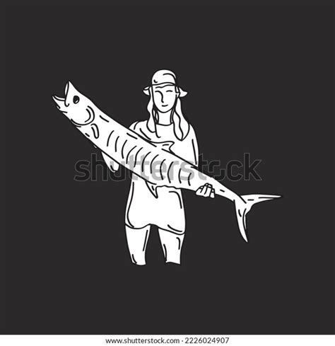 Catches Mackerel Hand Draw Vintage Vector Stock Vector Royalty Free