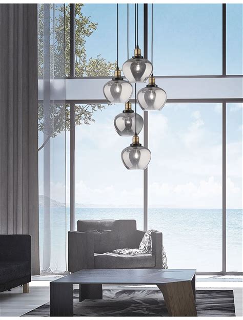 Nova Luce Modern Pendant Glass Luminaires Cedro Smoky Glass