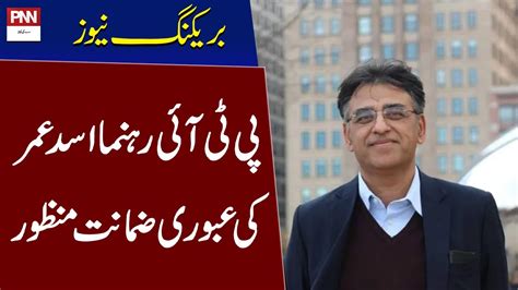 PTI Leader Asad Umar Interim Bail Granted Breaking News PNN YouTube