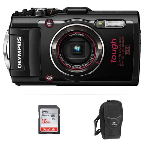 Olympus Stylus Tough Tg Digital Camera Basic Kit Black B H