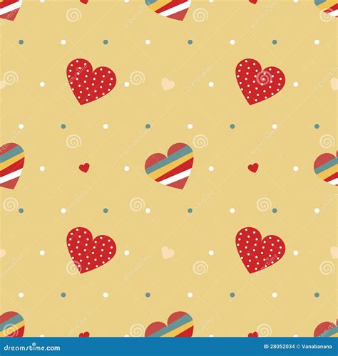 Vintage Retro Love Hearts Seamless Background Stock Images Image