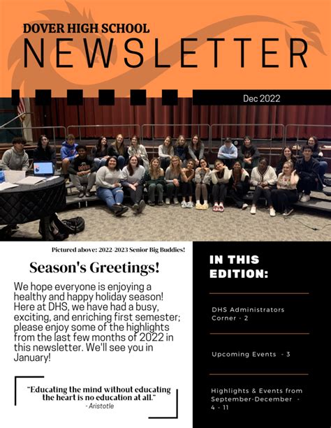 Dhs December Newsletter Dover High School