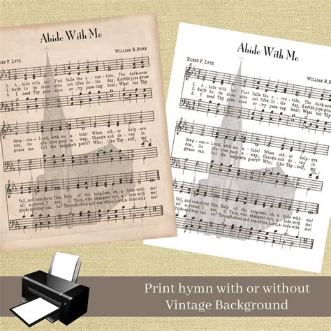 Abide With Me Hymn Sheet Music Christian Songs Printable Digital Hymn ...