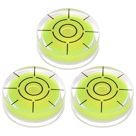 3 Packs Round Bubble Level 32x12mm Mini Circular Precision Spirit