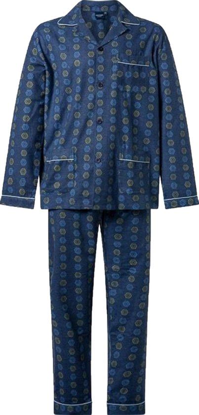 Gentlemen Heren Flanel Pyjama Marine Maat Bol