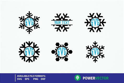 Snowflakes Svg Winter Monogram Frames Cut Files