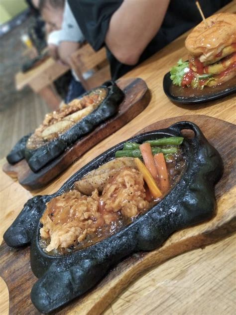 Chicken Steak Hot Plate Indonesian Stock Image Image Of Chicken