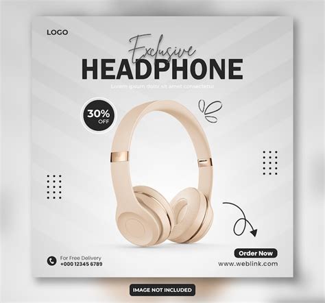 Premium PSD Exclusive Headphone Gadgets Social Media Promotion Banner