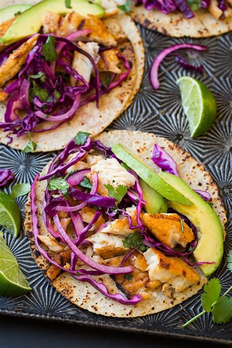 Fish Tacos With Red Cabbage Slaw And Avocado Cooking Classy