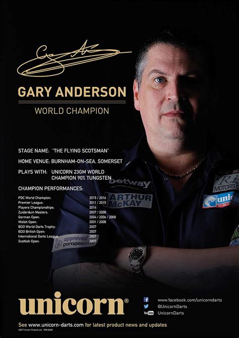 Poster "Gary Anderson" - Kneipensport.com