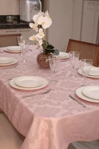 Toalha De Mesa Jacquard Luxo Tecido Grosso Lugares Ros