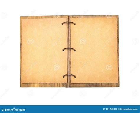 An Open Scrapbook Notebook with a Cover Made of Natural Material Stock ...