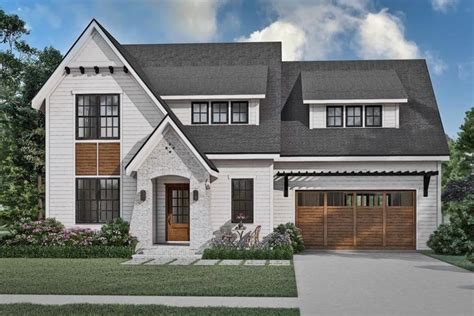 Plan Ph Two Story Transitional Home Plan With Home Office And